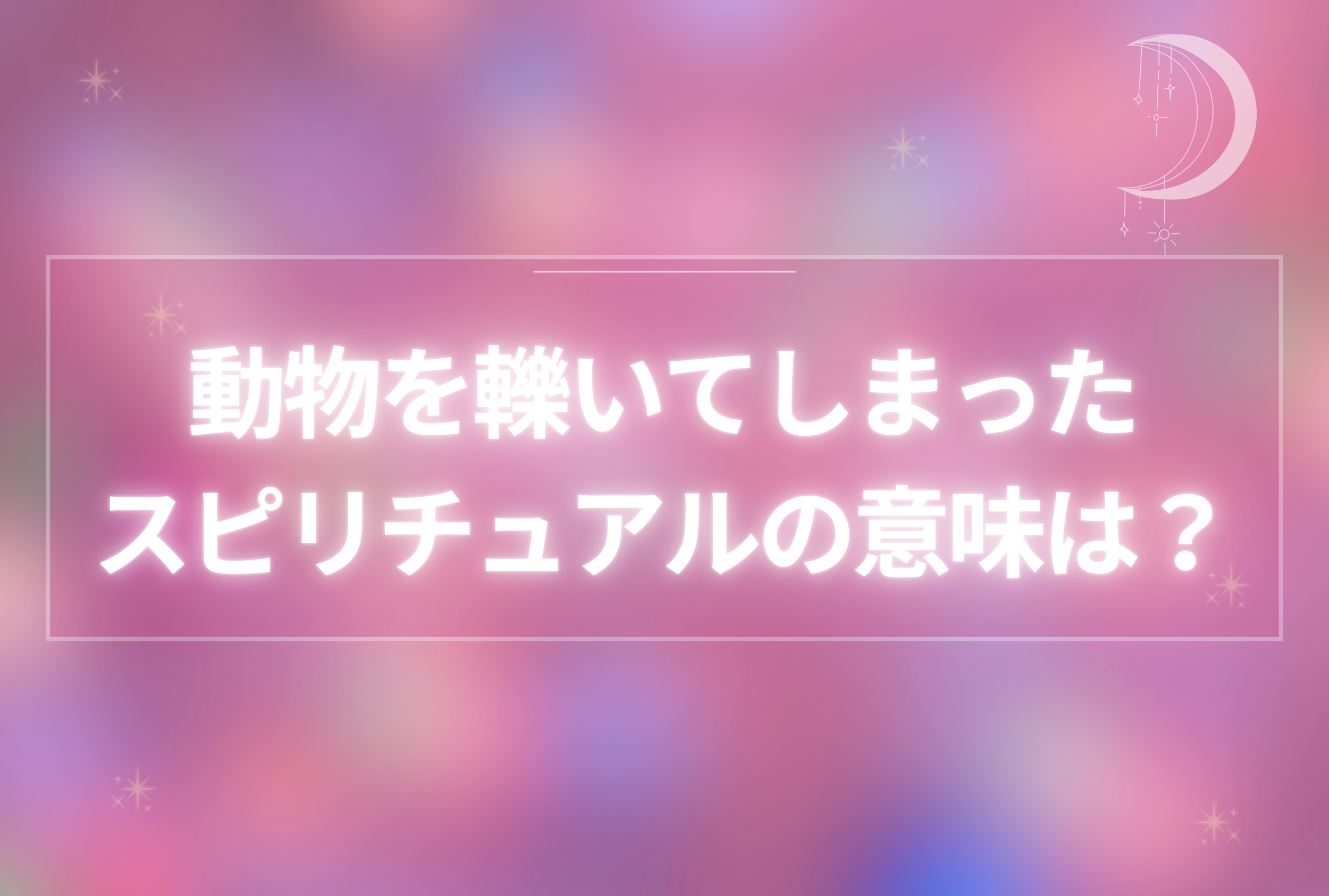 動物を轢いてしまったスピリチュアル